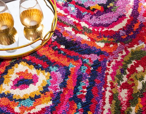 Vista 5 de Unique Loom - Colección Estrella, alfombra moderna de área con diseño colorido, abstracto, geométrico y degradado