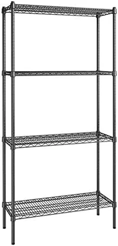 Vista 239 de Kit de 4 estantes de epoxi verde NSF de 21 x 72 pulgadas con postes de 86 pulgadas, estantería de almacenamiento resistente, kit de estantería