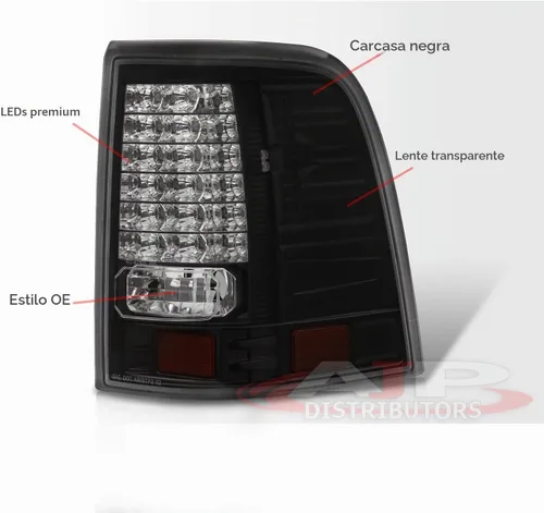 Vista 7 de Reemplazo de luces traseras LED traseras luces izquierda derecha conductor pasajero conjunto par para Ford Explorer (negro)
