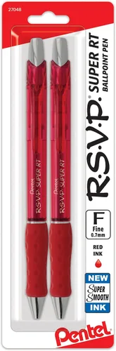 Vista 19 de Pentel RSVP Bolígrafo retráctil súper suave, surtido, paquete de 8 (BX480BP8M)