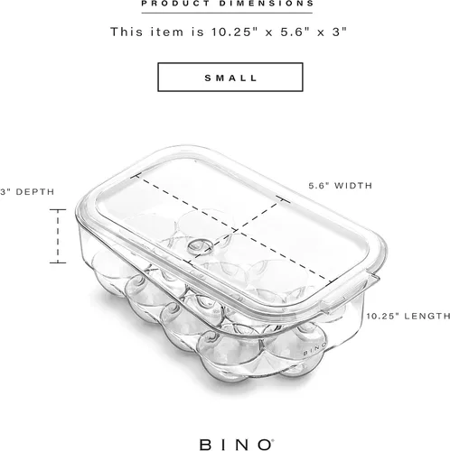 Vista 3 de BINO Contenedor de Plástico para Huevos para Refrigerador - Transparente, 13 Unidades, Resistente, Duradero