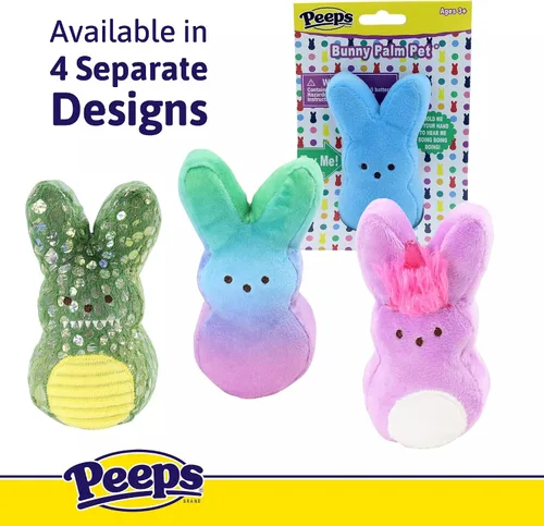 Vista 6 de Animal Adventure Peeps 4" Juguete de peluche de conejo Palm Pet coleccionable Azul