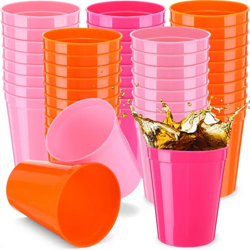 Vista 37 de Yungyan Paquete de 12 vasos de plástico reutilizables de 16 onzas, 4