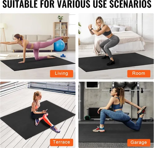 Vista 7 de VEVOR Large Exercise Mat, 12'x6'/10'x6'/9'x6'/8'x6'/8'x5'/7'x5'/6'x4' (7mm) Extra Thick, Non Slip High Density Premium Workout Mat, Exercise Yoga