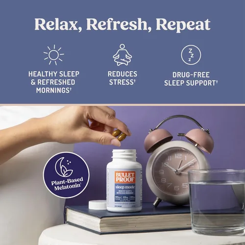 Vista 3 de Bulletproof Cápsulas blandas para modo de sueño, 60 unidades, suplemento con aceite MCT C8 de octano cerebral para apoyar el sueño