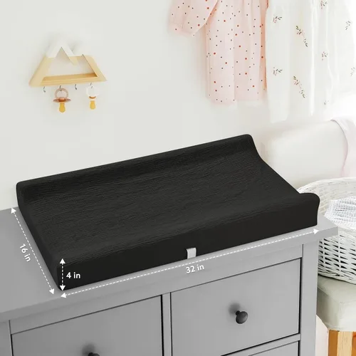 Vista 5 de Pro Goleem Funda de muselina para cambiador de pañales para niños y niñas, suave y transpirable, de algodón, para cambiador, color neutro, 1 paquete