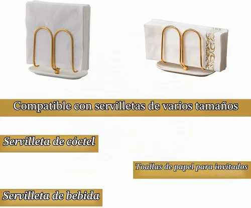 Vista 7 de Servilletero vertical de oro rosa con base de cerámica, moderno soporte desechable para toallas de mano para baño, pequeños servilleteros de cóctel