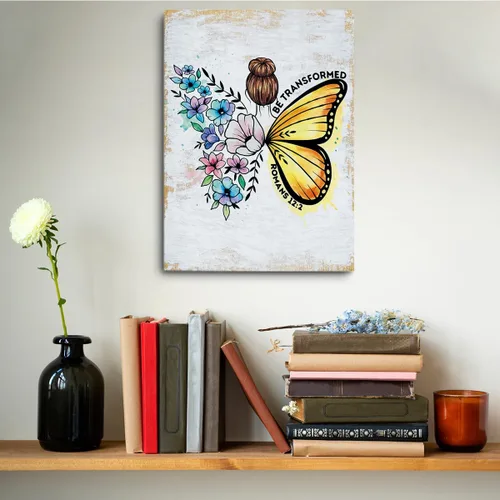 Vista 5 de Lienzo decorativo retro de fe cristiana para pared, versículo espiritual inspirador de la Biblia, regalos religiosos para mujeres, decoración floral