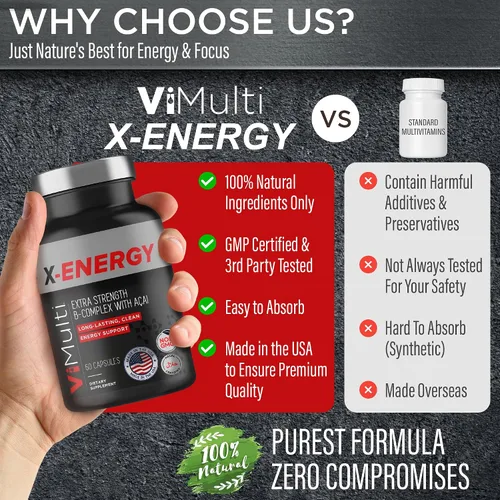 Vista 5 de ViMulti X-Energy Complejo Vitamina B Extra Strength con Acai - 60 cápsulas