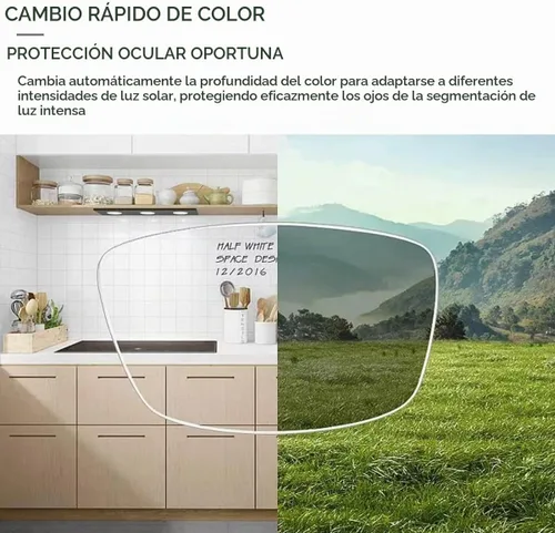 Vista 2 de Gafas de lectura multienfoque progresivas fotocromáticas Gafas de sol de transición con protección UV Lectores de sol anti luz azul