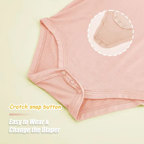 Vista 6 de Jimonda Body de rayón de bambú de manga corta para bebés, niños y niñas, trajes suaves para recién nacidos