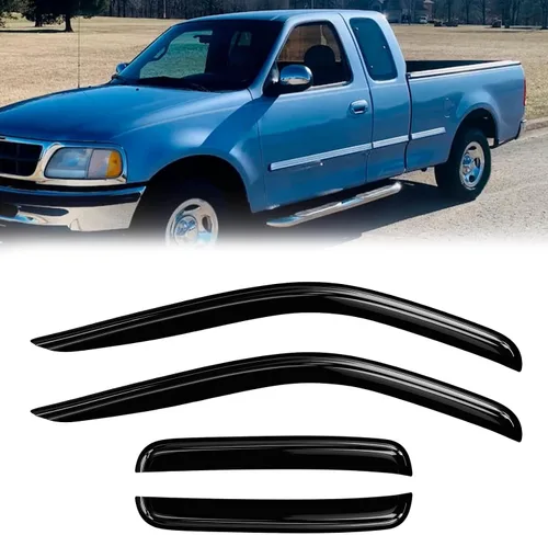 Vista 21 de Protectores de lluvia de ventana para Ford F150 SuperCab 2004-2014 2 piezas deflector de ventana para 09-14 F-150 con 2 puertas delanteras