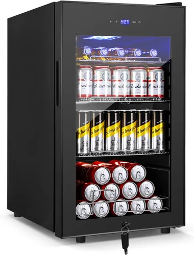 Vista 16 de 35.42" W Commercial Under Counter Beverage Refrigerator, 2 Glass Door Back Bar Cooler, Built-in/Freestanding 7.4Cuft Drink Fridge with LED Light