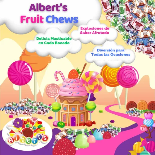 Vista 3 de Albert's Bolsa surtida de frutas masticables, 240 piezas, 21.2 onzas