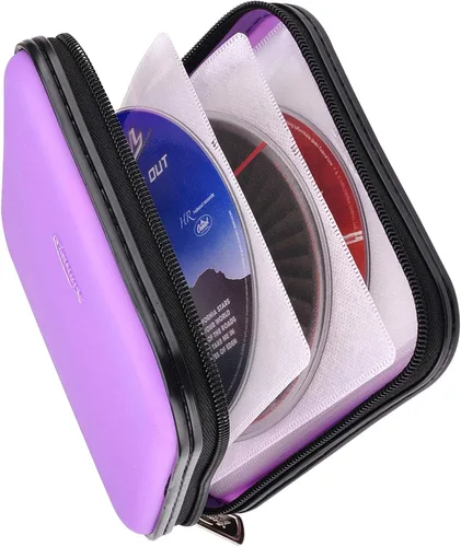 Vista 12 de Cartera de CD DVD, Capacidad de 32 Unidades, Resistente, Funda para Discos de DVD/CD para Coche, Disco de Almacenamiento Portátil para DVD/VCD