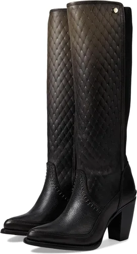 Vista 4 de Cuadra Bota alta de mujer en piel bovina con cremallera negra
