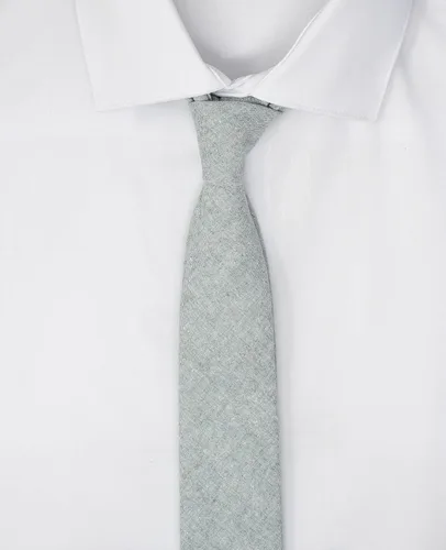 Vista 117 de Corbata delgada de algodón cambray para hombre, estilo desgastado texturizado - 2 1/2 pulgadas de ancho