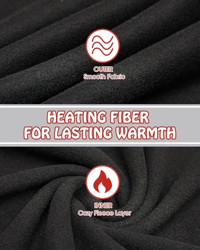 Vista 4 de Conjunto de ropa interior térmica con forro polar para mujer, capa base larga para invierno, clima frío, suave, cálido, parte inferior