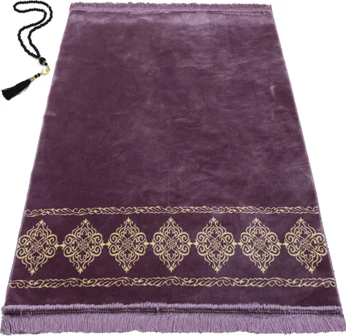 Vista 10 de Modefa Alfombra de oración islámica turca, grande y ancha, de terciopelo suave, Janamaz, cómoda alfombra de oración musulmana para hombres