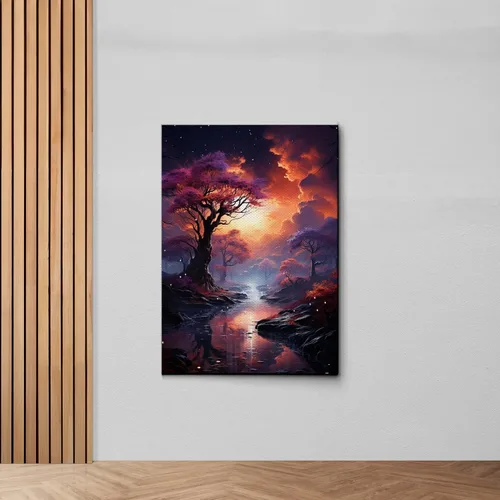 Vista 4 de Northern Lights Tree, Aurora Borealis Prints, Winter Wonderland, Nature Decor, Modern Wall Art, Canvas & Metal Prints, Canvas, Art Decor