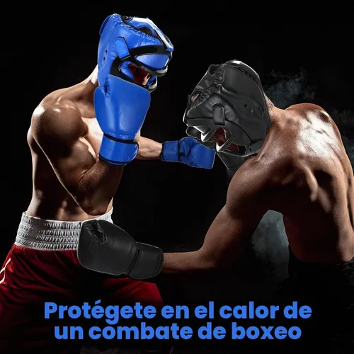 Vista 5 de Arrowbash Juego de 2 protectores de cabeza y guantes de boxeo para adultos, guantes de boxeo de 10 oz, protector de cara completa