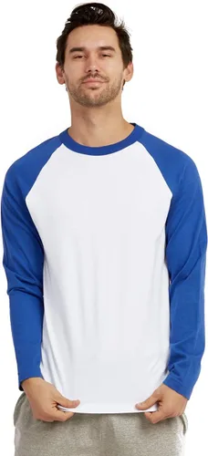 Vista 8 de Men's Full Length Sleeve Raglan Cotton Baseball Tee Shirt