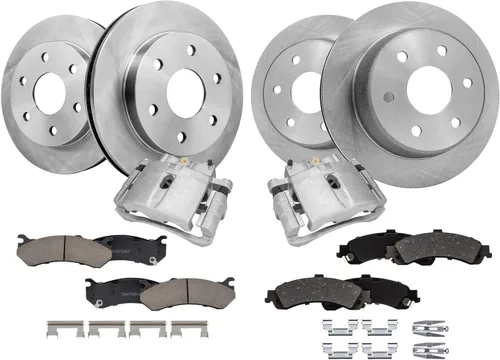 Vista 22 de Detroit Axle - Kit de frenos para Land Rover LR3 2005-2009, Rotores de freno deportivos Range Rover 2006-2009 y pastillas de freno de cerámica 2007