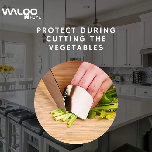 Vista 3 de WALOO Protector de dedos de acero inoxidable para cortar, protector de corte de cuchillos y protectores de herramientas de cocina, herramienta