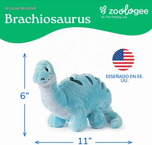 Vista 6 de The Petting Zoo Blue Baby Brachiosaurus - Peluche de peluche, regalos para niños, 11 pulgadas