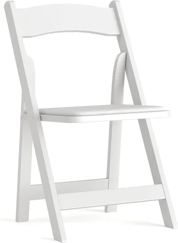 Vista 17 de HERCULES™ silla plegable de madera blanca, con asiento acolchado, Vidrio, Negro
