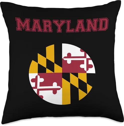 Vista 5 de Maryland Fan State Pride Gifts College University Style Maryland - Cojín de regalo, diseño de bandera de Maryland, 16.0 x 16.0 in, multicolor