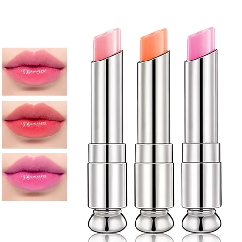 Vista 13 de 2 lápices labiales de gelatina de flores de cristal, lápiz labial transparente con flor en el interior, bálsamo labial teñido que cambia