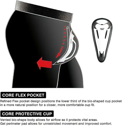 Vista 3 de EALER BCP300 Core Compression Shorts Jock Pants with Athletic Cup for Baseball, Hockey, Softball
