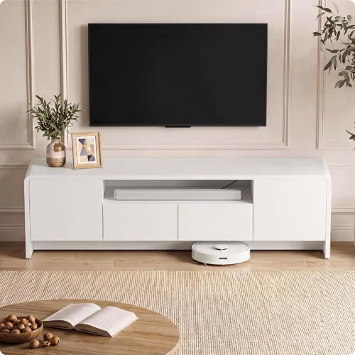 Vista 12 de YESHOMY Soporte de consola de TV de 3 piezas para televisores de hasta 85 Negro