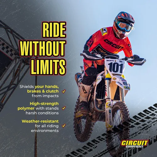 Vista 3 de Circuit Equipment - Protectores de manos universales para motocicleta Dakar - Soportes de nylon duraderos y resistentes a la intemperie - Control