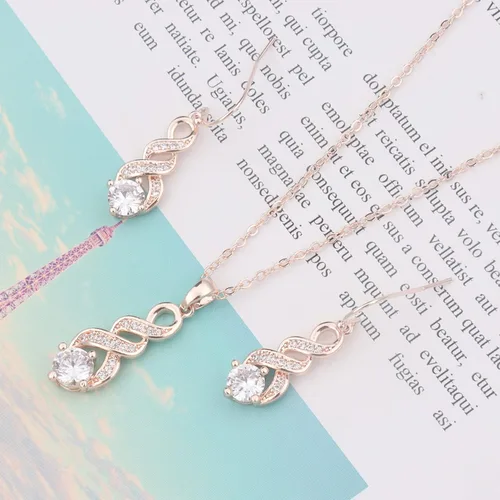 Vista 3 de I Cant SayI Do Without You 1 4 6 8 Sets Bridesmaid Jewelry Sets for Women Girls 18K Gold or Rose Gold Plated Cubic Zirconia Necklace and Earring