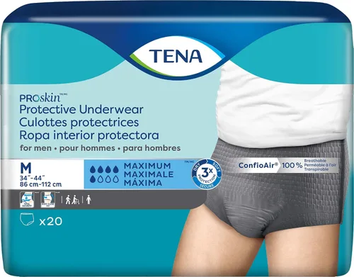 Vista 3 de Tena ProSkin - Protector de absorción moderada masculino, gris medio, 20 unidades Desechable