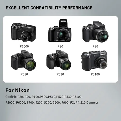 Vista 5 de Paquete de 2 baterías EN-EL5 con cargador dual para Nikon CoolPix P80, P90, P100