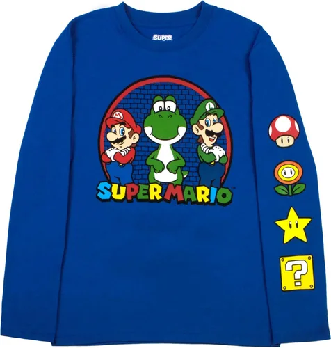 Vista 4 de Nintendo Super Mario Bros Mario & Luigi - Juego de 2 camisetas de manga larga para niños