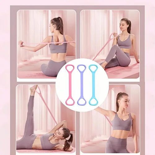 Vista 6 de 3 bandas de resistencia para figura 8, bandas de ejercicio para espalda, banda elástica para fitness, banda elástica para expansor de pecho, cuerda