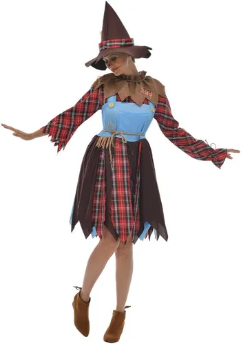 Vista 5 de FantastCostumes Disfraz de espantapájaros para mujer, disfraz de Halloween lindo y divertido para cosplay