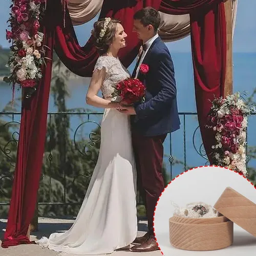 Vista 6 de 3 piezas de mini anillo redondo de madera para joyero, caja de madera pequeña con tapa, almacenamiento de bricolaje, caja de contenedor de madera