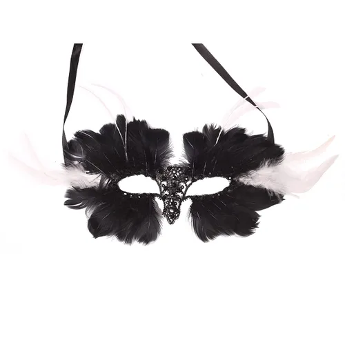 Vista 4 de Peluca corta mitad negra, mitad blanca, rizada, con collar y máscara, para mujer