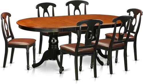 Vista 9 de East West Furniture PLKE5-BCH-LC - Juego de muebles de comedor de 5 piezas, incluye una mesa de cocina ovalada con hoja de mariposa y 4 sillas
