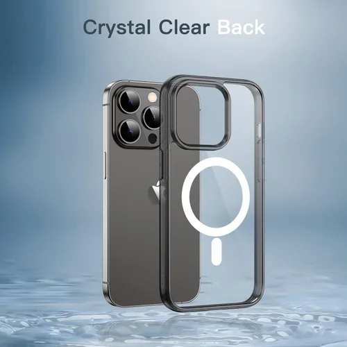 Vista 5 de JETech Funda magnética para iPhone 13 Pro de 6.1 pulgadas, compatible con carga inalámbrica MagSafe, a prueba de golpes, parte trasera transparente