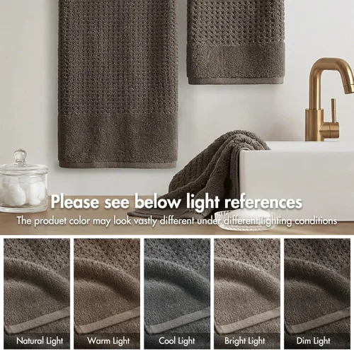 Vista 8 de Madison Park Spa Waffle - Juego de toallas de lujo 100% algodón, tejido de gofre de textura premium, altamente absorbente, secado rápido, ropa
