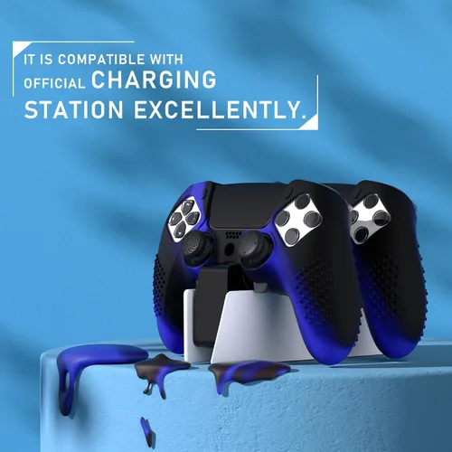 Vista 77 de PlayVital 3D Studded Edition Anti-Slip Silicone Cover Case for ps5 Edge Controller, Soft Rubber Protector Skin for ps5 Edge Wireless Controller with