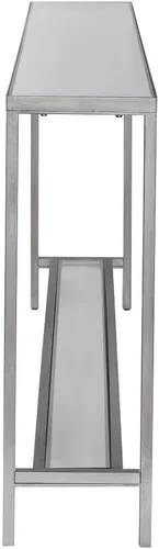 Vista 5 de Uttermost Hayley - Mesa consola de cristal transparente y plata de 60 pulgadas de ancho