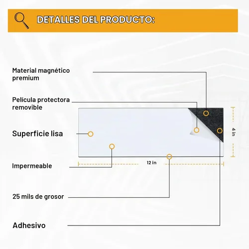 Vista 2 de 4 piezas, 12 x 4 pulgadas, imanes para parachoques, lámina de adhesivo magnético flexible con autoadhesivo, convierte cualquier calcomanía en un imán