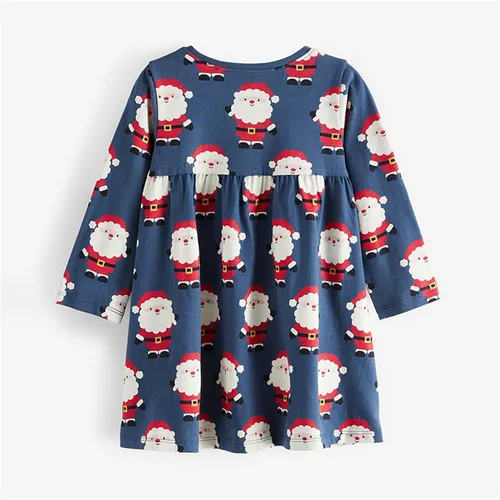 Vista 2 de HOMAGIC2WE Vestido de manga larga para niñas pequeñas, de algodón, para otoño, lindo, casual, básico